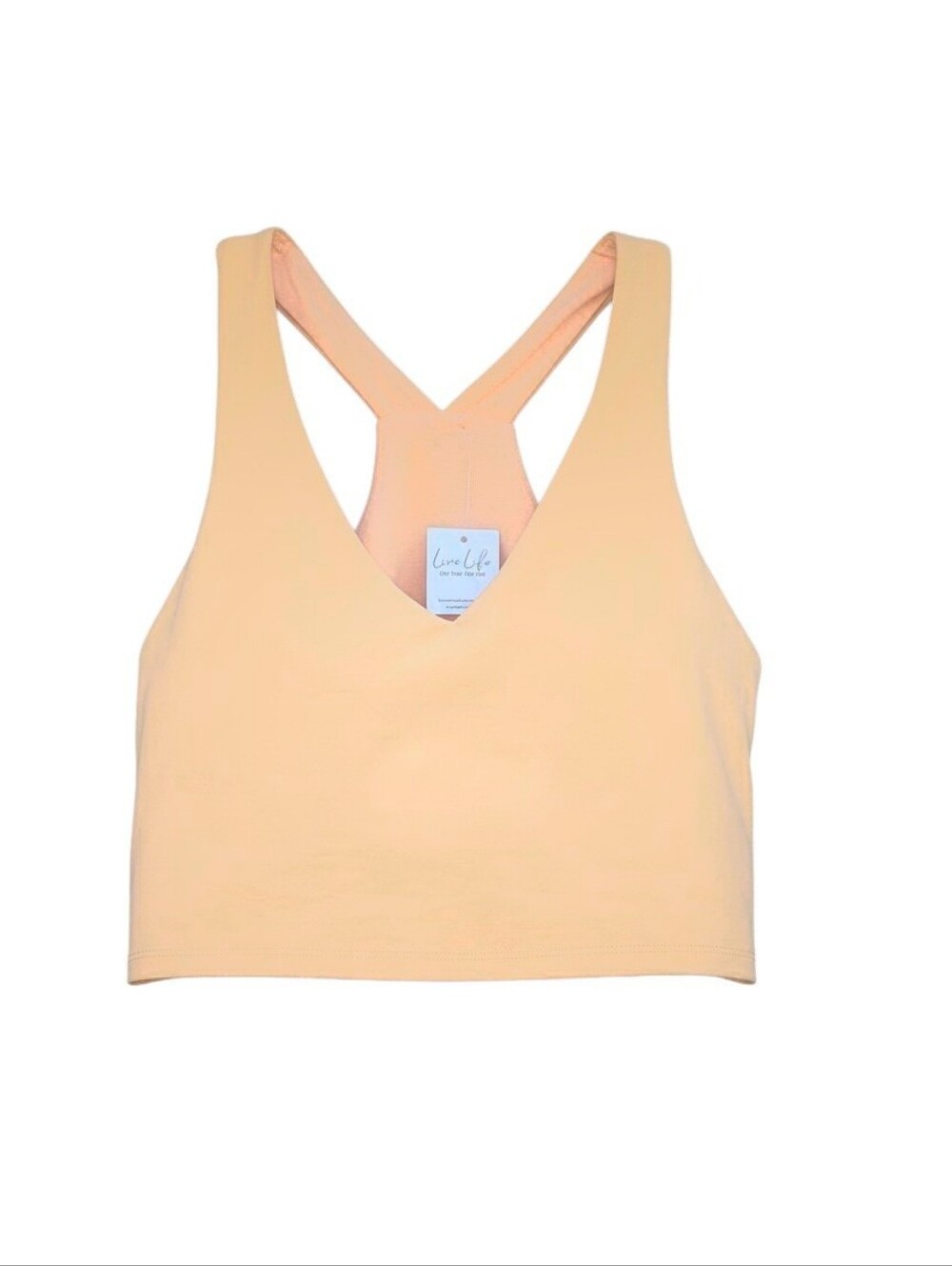 Cupshe Peach V-Neck Longline Sports Bra Y-Back Activewear